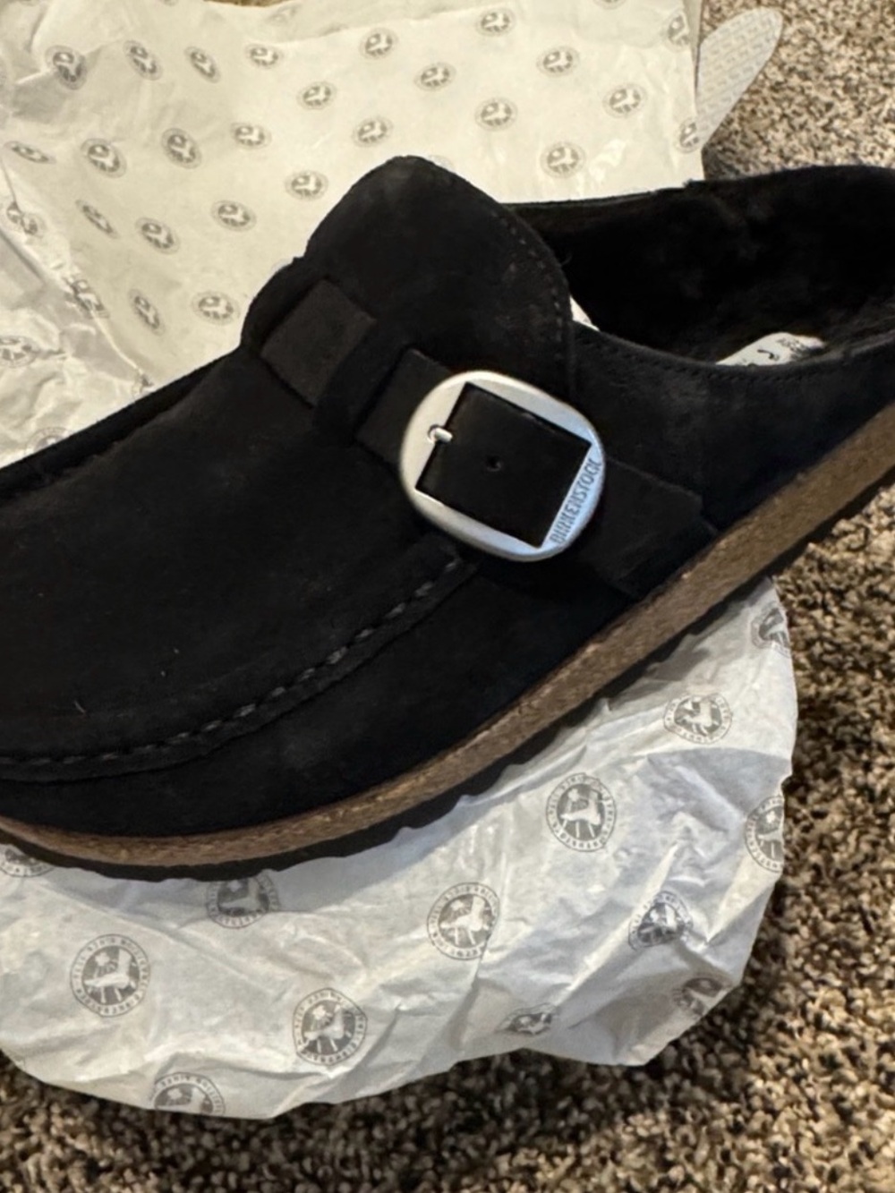 New - Birkenstock Buckley Black Suede size  eu 38